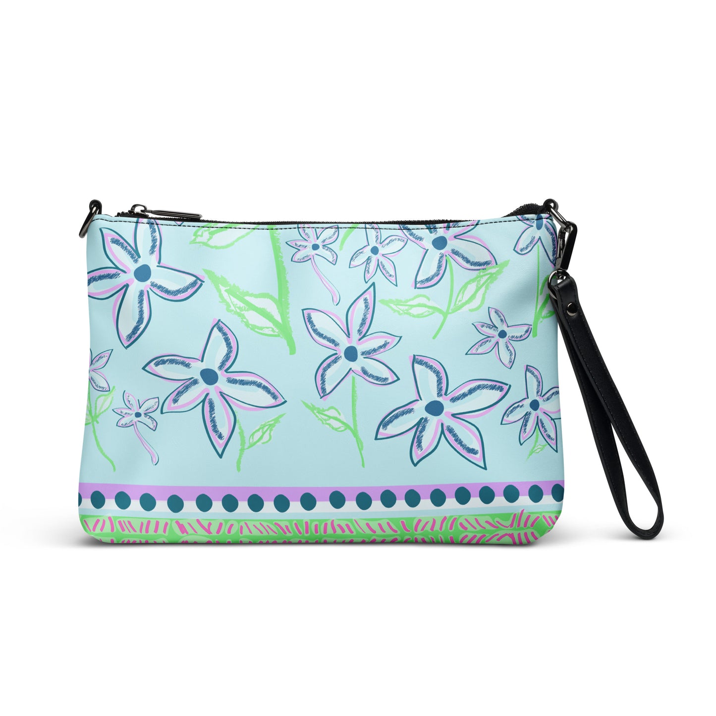 Fancy Floral Arctic Blue Clutch/Shoulder Go Bags